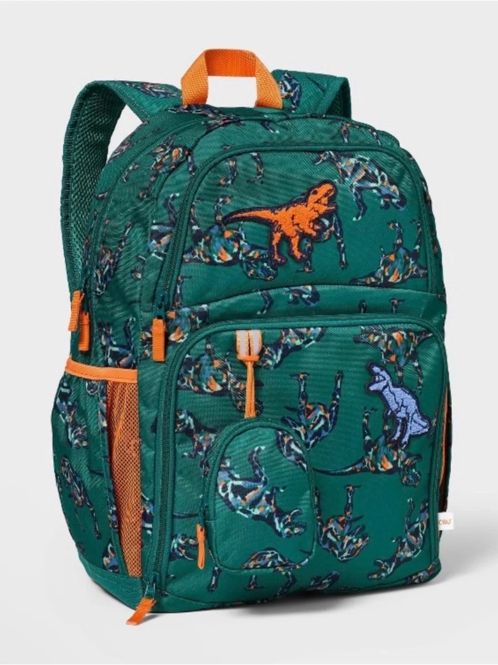 Cat & Jack Teal Dinosaur Backpack with Orange Accents